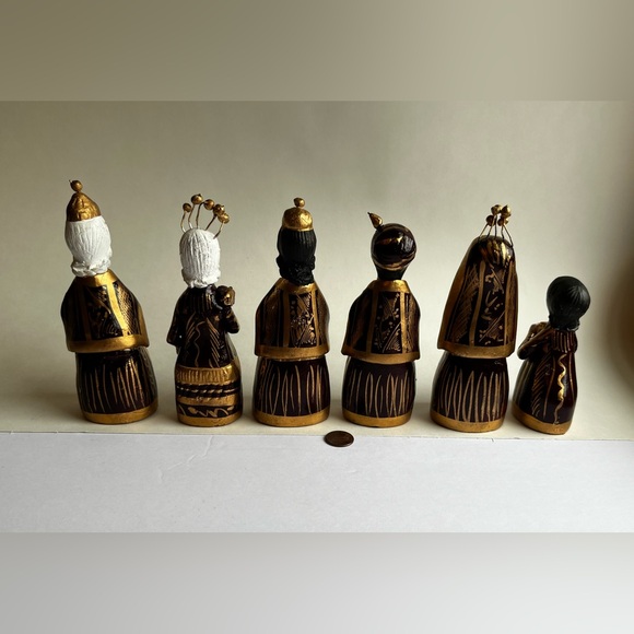 Vintage Tonala Mexican Folk Art Pottery Clay Hand Painted Nativity Set - Picture 3 of 7